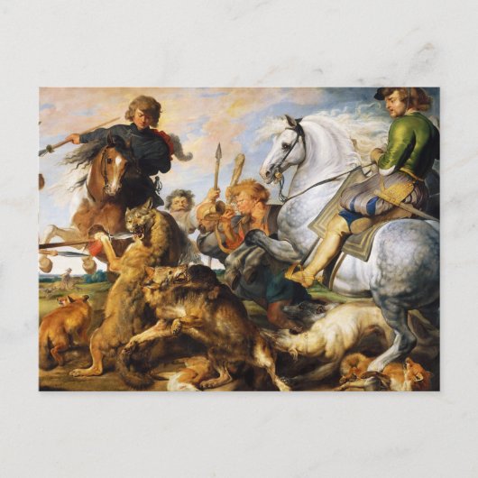 Wolf und Fox jagen Peter Paul Rubens Meisterwerk Postkarte (Vorderseite)