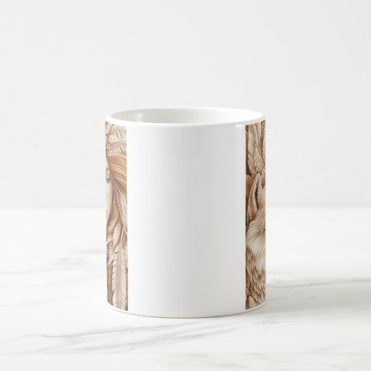 Wolf und Frauen in Feathers Kaffeetasse (Mittel)