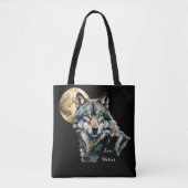 Wolf und Gold Moon Tasche (Vorderseite)