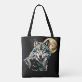 Wolf und Gold Moon Tasche (Rückseite)