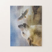 Wolf und Hawk Indianer Inspiriert Jigsaw Puzz Puzzle (Vertikal)