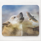 Wolf und Hawk Wildlife Mousepad (Vorne)