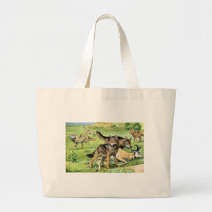 Wolf-und Kojote-Tasche Jumbo Stoffbeutel