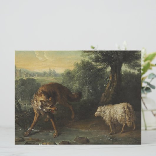 Wolf und Lamm Karte (Stehend Vorderseite)