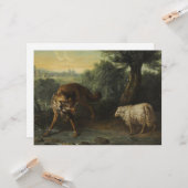 Wolf und Lamm Karte (Vorderseite/Rückseite Beispiel)