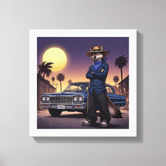 Wolf und Lowrider Leinwanddruck (Vorderseite)