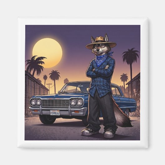 Wolf und Lowrider Magnet (Vorne)