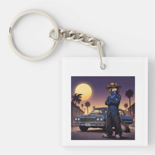 Wolf und Lowrider Schlüsselanhänger (Vorderseite)