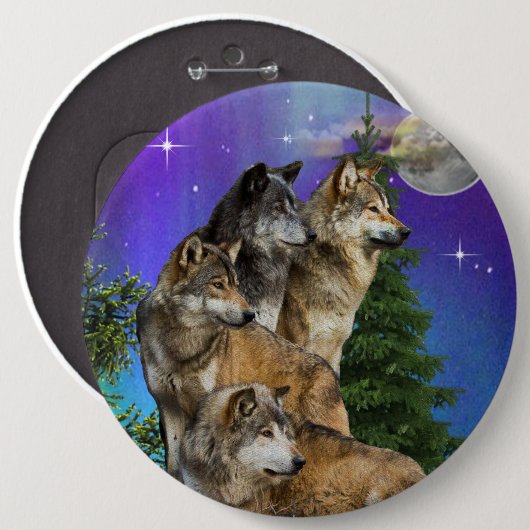 Wolf und Mond Button (Vorne & Hinten)