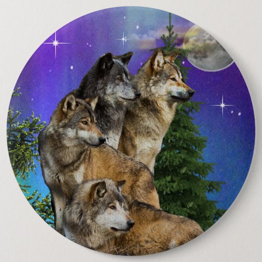 Wolf und Mond Button (Vorderseite)