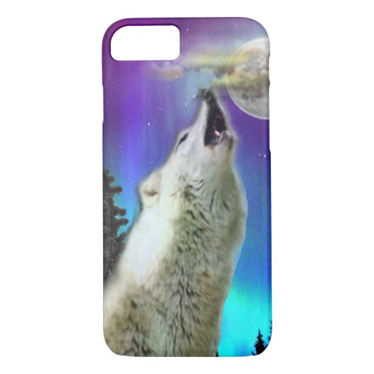 Wolf und Mond Case-Mate iPhone Hülle (Rückseite)