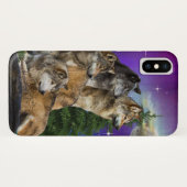 Wolf und Mond Case-Mate iPhone Hülle (Rückseite (Horizontal))