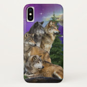 Wolf und Mond Case-Mate iPhone Hülle (Rückseite)