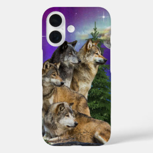 Wolf und Mond iPhone 16 Hülle