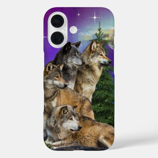 Wolf und Mond Case-Mate iPhone Hülle (Rückseite)