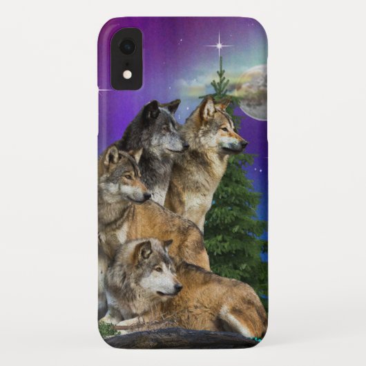 Wolf und Mond Case-Mate iPhone Hülle (Rückseite)