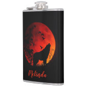 Wolf und Mond Flachmann (Links)