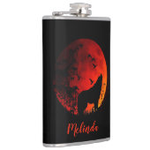 Wolf und Mond Flachmann (Rechts)