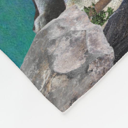 Wolf und Mond Fleecedecke (Ecke)