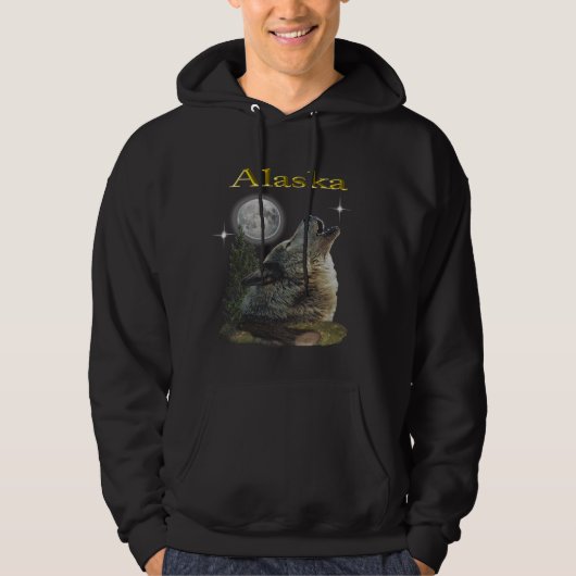 Wolf und Mond Hoodie (Vorderseite)