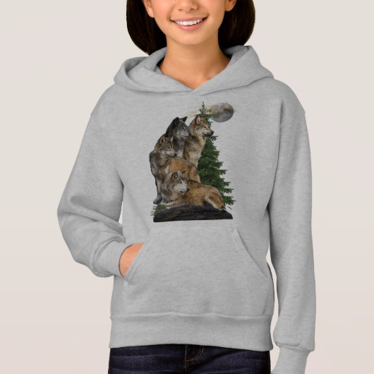 Wolf und Mond Hoodie (Vorderseite)