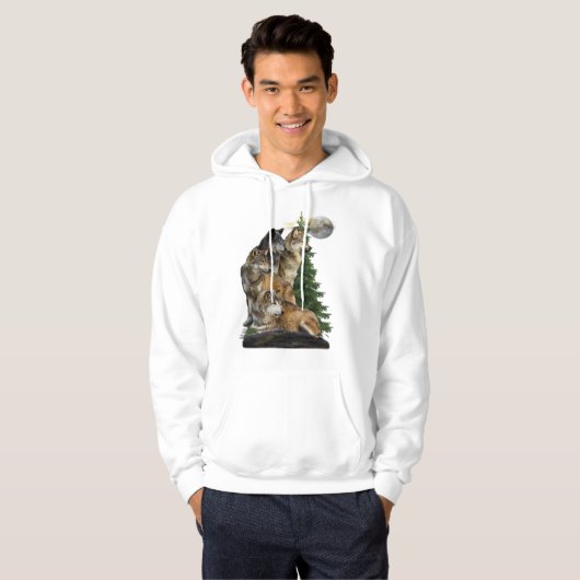 Wolf und Mond Hoodie (Vorne ganz)