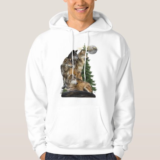 Wolf und Mond Hoodie (Vorderseite)