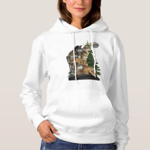 Wolf und Mond Hoodie