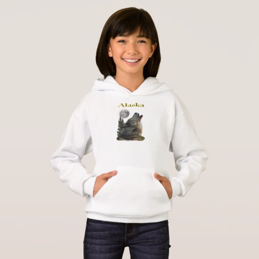 Wolf und Mond Hoodie (Vorne ganz)