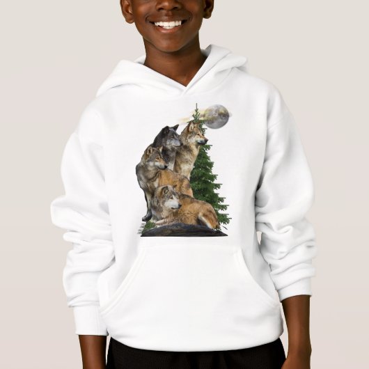 Wolf und Mond Hoodie (Vorderseite)