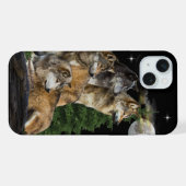Wolf und Mond iPhone Hülle (Rückseite (Horizontal))