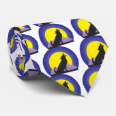 Wolf und Mond Krawatte (Gerollt)