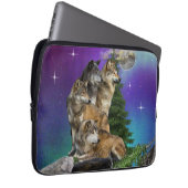Wolf und Mond Laptopschutzhülle (Vorne Rechts)