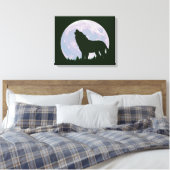 Wolf und Mond Leinwanddruck (Insitu (Schlafzimmer))