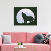 Wolf und Mond Leinwanddruck (Insitu (Wohnzimmer))