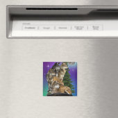 Wolf und Mond Magnet (In Situ (Geschirrspüler))