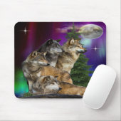 Wolf und Mond Mousepad (Mit Mouse)