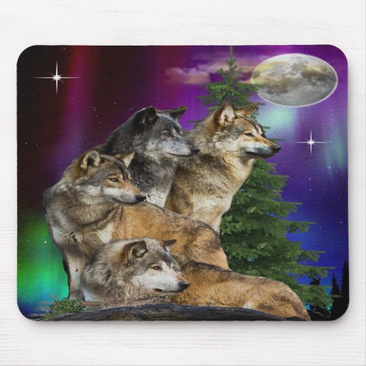 Wolf und Mond Mousepad (Vorne)