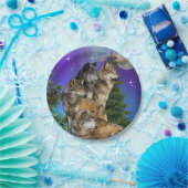 Wolf und Mond Pappteller (Party)