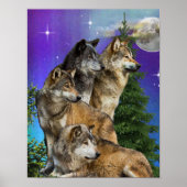 Wolf und Mond Poster (Vorne)