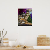 Wolf und Mond Poster (Küche)