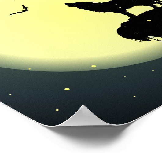 Wolf und Mond Poster (Ecke)