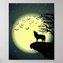 Wolf und Mond