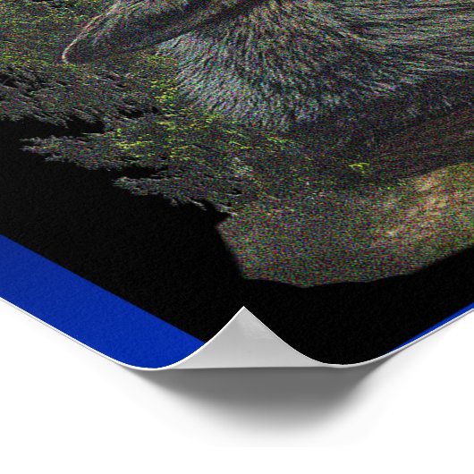 Wolf und Mond Poster (Ecke)