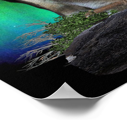 Wolf und Mond Poster (Ecke)