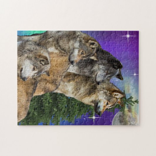Wolf und Mond Puzzle (Horizontal)