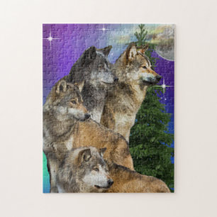 Wolf und Mond Puzzle