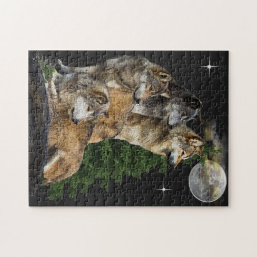 Wolf und Mond Puzzle (Horizontal)