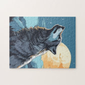 Wolf und Mond Puzzle (Horizontal)