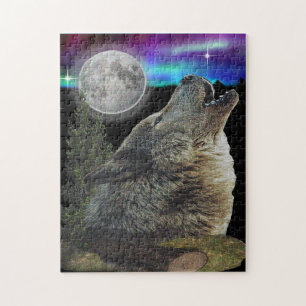 Wolf und Mond Puzzle